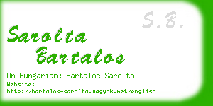 sarolta bartalos business card